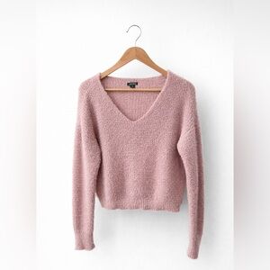 Wild Fable Soft Fuzzy Pink V-Neck Sweater